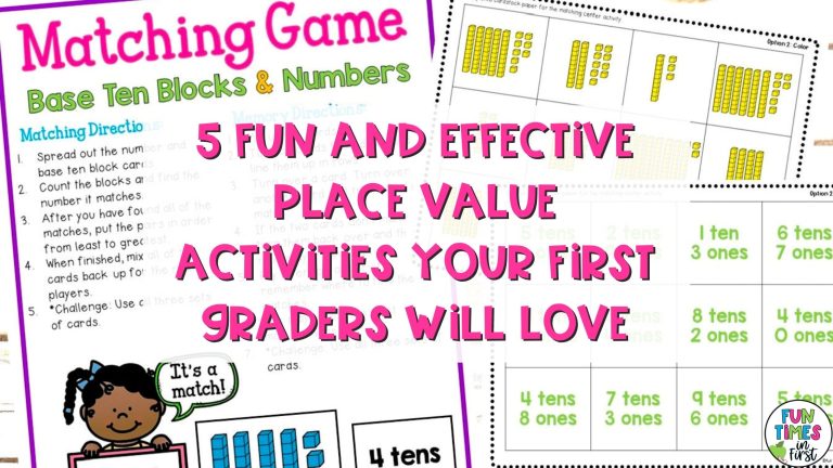 Your first graders will love these 5 fun and effective place value activities.